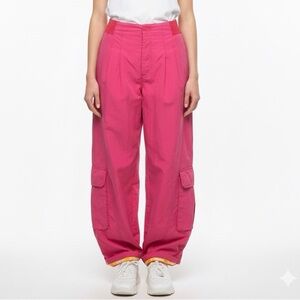 Free People Movement Mesmerize Me Hot Pink Cargo Windbreaker Pants S